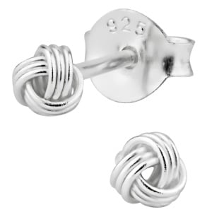 Hypoallergenic Sterling Silver Small Love Knot Stud Earrings for Kids (Nickel Free)