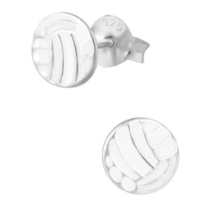 Hypoallergenic Sterling Silver Volleyball Sports Stud Earrings for Kids (Nickel Free)