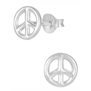Hypoallergenic Sterling Silver Peace Sign Stud Earrings for Kids (Nickel Free)