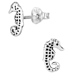 Hypoallergenic Sterling Silver Seahorse Stud Earrings for Kids (Nickel Free)