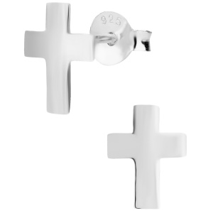 Hypoallergenic Sterling Silver Cross Stud Earrings for Kids (Nickel Free)