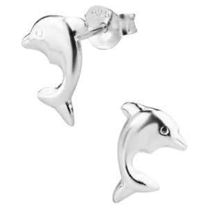 Hypoallergenic Sterling Silver Dolphin Stud Earrings for Kids (Nickel Free)