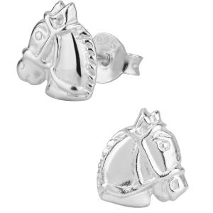 Hypoallergenic Sterling Silver Horse Stud Earrings for Kids (Nickel Free)
