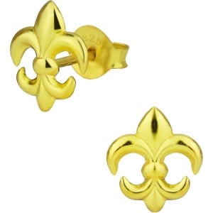 Hypoallergenic Sterling Silver Fleur de Lis Stud Earrings for Kids (Nickel Free)