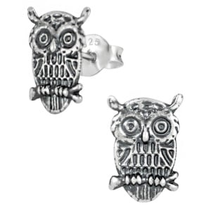 Hypoallergenic Sterling Silver Owl Stud Earrings for Kids (Nickel Free)