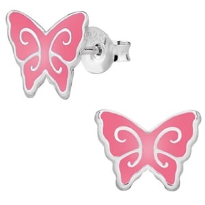 Hypoallergenic Sterling Silver Butterfly Stud Earrings for Kids (Nickel Free)