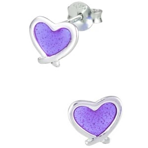 Hypoallergenic Sterling Silver Crossover Heart Dangle Earrings for Kids (Nickel Free)