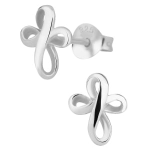 Hypoallergenic Sterling Silver Round Cross Stud Earrings for Kids (Nickel Free)