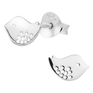 Hypoallergenic Sterling Silver Little Bird Stud Earrings for Kids (Nickel Free)