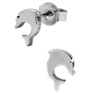 Stainless Steel Dolphin Stud Earrings for Kids