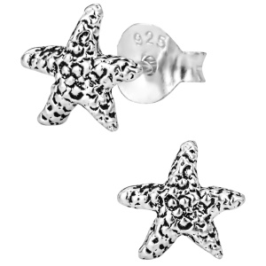 Hypoallergenic Sterling Silver Cute Tiny Star Fish Stud Earrings for Kids (Nickel Free)