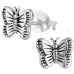 Hypoallergenic Sterling Silver Butterfly Stud Earrings for Kids (Nickel Free)